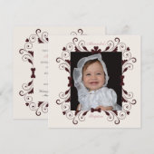 Sweetheart Frame Photo Baptism Invitation (Devant / Derrière)