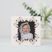 Sweetheart Frame Photo Baptism Invitation (Debout devant)