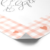 Sweetheart Gingham Baby shower Kaarten en geschenk Poster (Hoek)