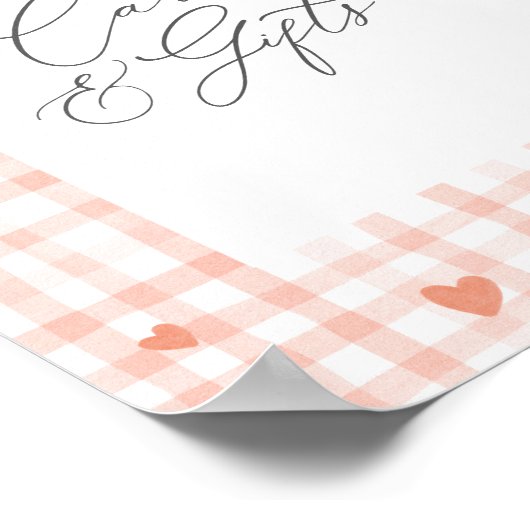 Sweetheart Gingham Baby shower Kaarten en geschenk Poster (Hoek)