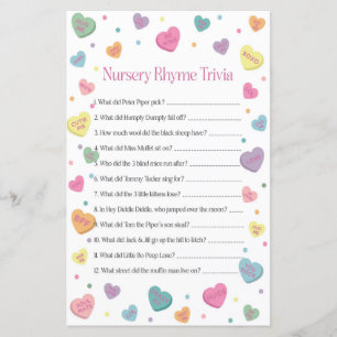 Sweetheart kinderkamer rijm trivia Baby shower spe