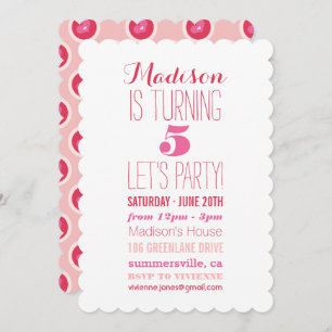 Sweetheart Love Rose Girl Anniversaire Invitation