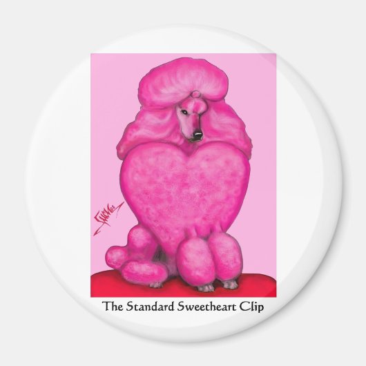 Sweetheart poedel ronde magneet (Voorkant)