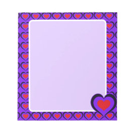 Sweetheart Red & Purple Hearts Notitieblok