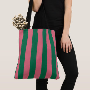 Sweetheart Roze Inmaakgroen Streep Draagtas