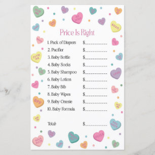 Sweetheart Snoep Prijs is Juiste Baby shower Spel