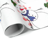 Sweetheart Snowman Love   Cadeaupapier (Rol Hoek)