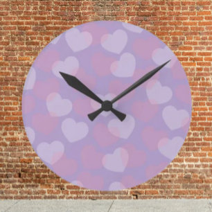 Sweetheart Sprinkle   Lavendel Hart Wandklok Ronde Klok