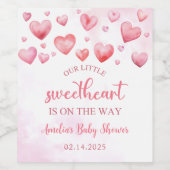 Sweetheart Valentine Baby shower Vin Étiquette (Étiquettes simples)