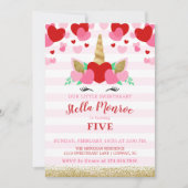 Sweetheart Valentine Unicorn Invitation Anniversai (Devant)