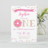 Sweetie Donut Doughnut 1er Invitation anniversaire (Debout devant)