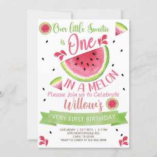 Sweetie One in a Melon fille invitation d'annivers