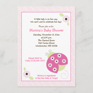Sweetie Pie Ladybug girl baby shower Uitnodiging