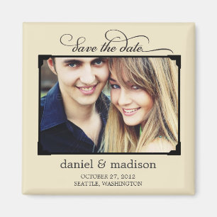 Sweetly Framed Save The Date Magnet - Tan Magneet