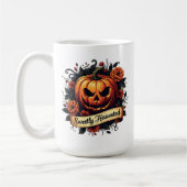 Sweetly Haunted  Pumpkin | Floral Halloween Koffiemok (Links)