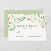 Sweetly Romantic | Floral Wedding RSVP (Voorkant / Achterkant)