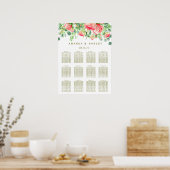 Sweetly Romantic | Floral Wedding Seating Chart Poster (Keuken)