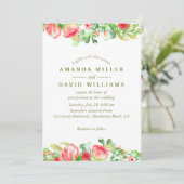 Sweetly Romantic | Uitnodiging voor Floral Wedding (Staand voorkant)