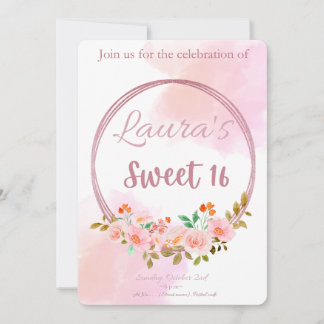 Sweetm16 Invitation de fête d'anniversaire