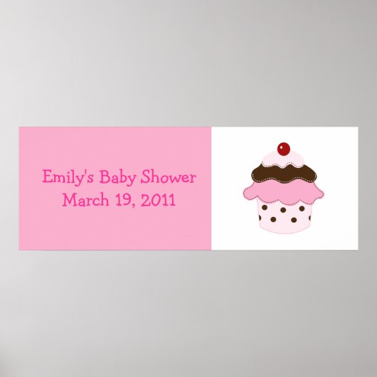 Sweetness Lil Cupcake roze/White Custom Banner Poster (Voorkant)