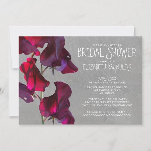Sweetpea Bridal Shower Invitations Kaart (Voorkant)