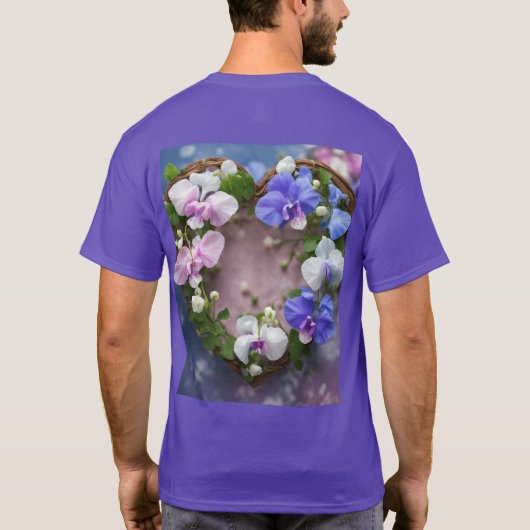 Sweetpea Heart Vine - Basic Dark T-Shirt Design (Dos)