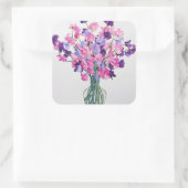 Sweetpeas 2007 vierkante sticker (Tas)