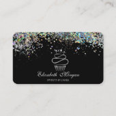 Sweets Cupcake Colorful Confetti, zwart Visitekaartje (Voorkant)