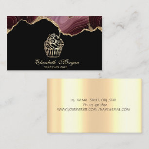 Sweets Cupcake Gouden Druppels Bakkerij Burgundy A Visitekaartje