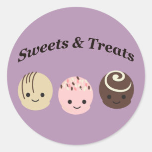 Sweets en behandelingen! Chocolade Ronde Sticker