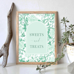 Sweets Treats Groen Wit Chinoiserie Bruidsbord Poster