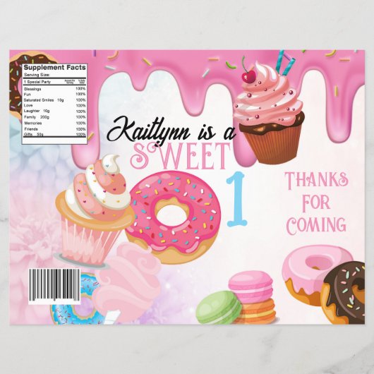 Sweets Verjaardag Chip Bag Flyer (Voorkant)