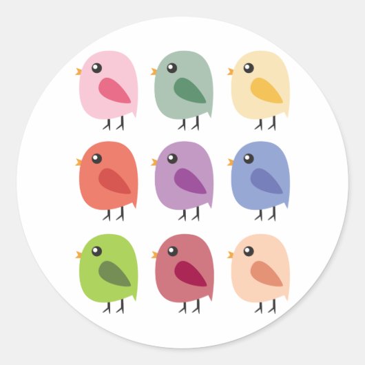 SweetTweet vogels Ronde Sticker (Voorkant)