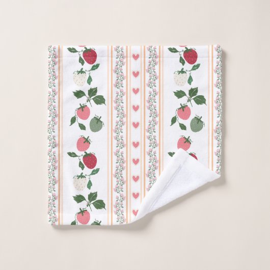 Sweety beautiful retro strawberry heart (Gant de toilette)