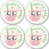 Sweety Boba - Pack van 4 Sticker (Voorkant)