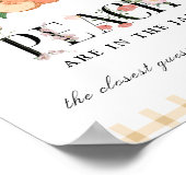 Sweety Little Peach Hoeveel Game Baby shower Poster (Hoek)