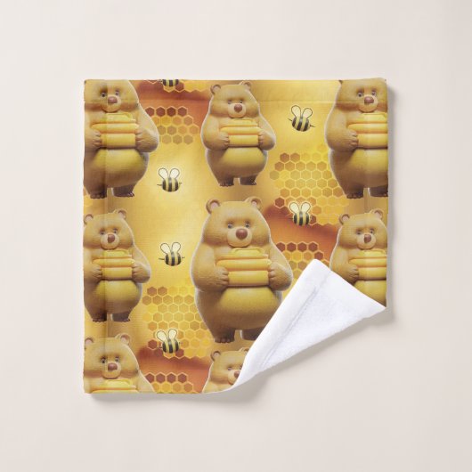 Sweey Bears and Bees 3D Motif sans couture (Gant de toilette)