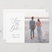 Swept Letters Mooi Verloving Save the Date (Voorkant / Achterkant)