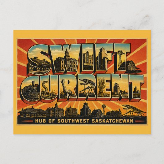 Swift Current Saskatchewan Zuidwest Hub Briefkaart (Voorkant)