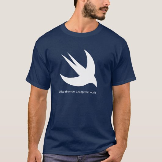 Swift Programmer Mannen Basic Dark T-Shirt (Voorkant)