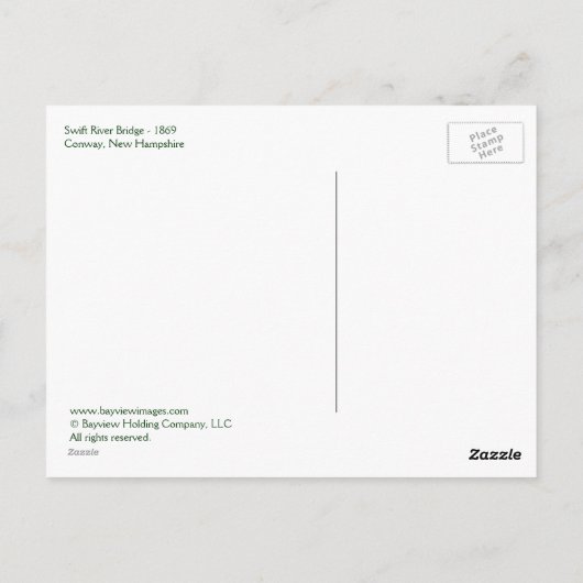 Swift River Bridge - New Hampshire Briefkaart (Achterkant)