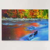 Swift River met herfstkleuren Legpuzzel (Horizontaal)
