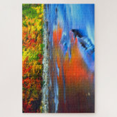 Swift River reflecterende herfstkleuren Legpuzzel (Verticaal)