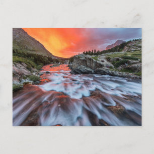 Swiftcurrent Herfsten   Nationaal park Glacier Mon Briefkaart
