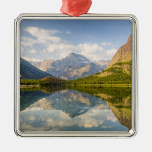 Swiftcurrent Lake met Many Glacier hotel en Metalen Ornament