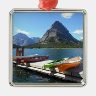 Swiftstroom Lake Boats - Glacier National Park Metalen Ornament