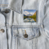 Swiftstroom Lake met veel Glacier hotel en Vierkante Button 5,1 Cm (In situ)