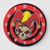 Swiirl Eyes Dead Joker Screwball Graphics (Round) Grote Klok (Voorkant)