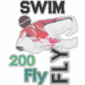 Swim - 200 vliegen sticker (Voorkant)