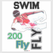 Swim - 200 vliegen sticker (Vel)